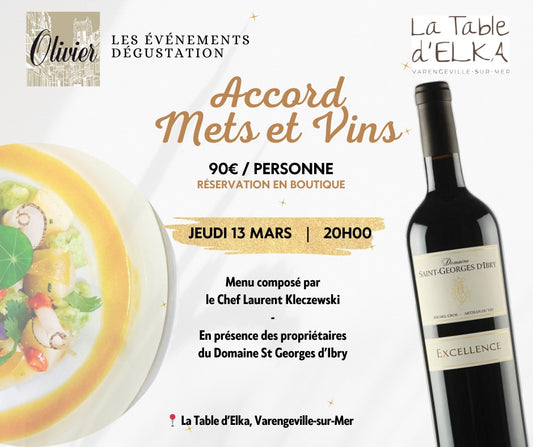 Soirée Accord Mets & Vins à la Table d'Elka